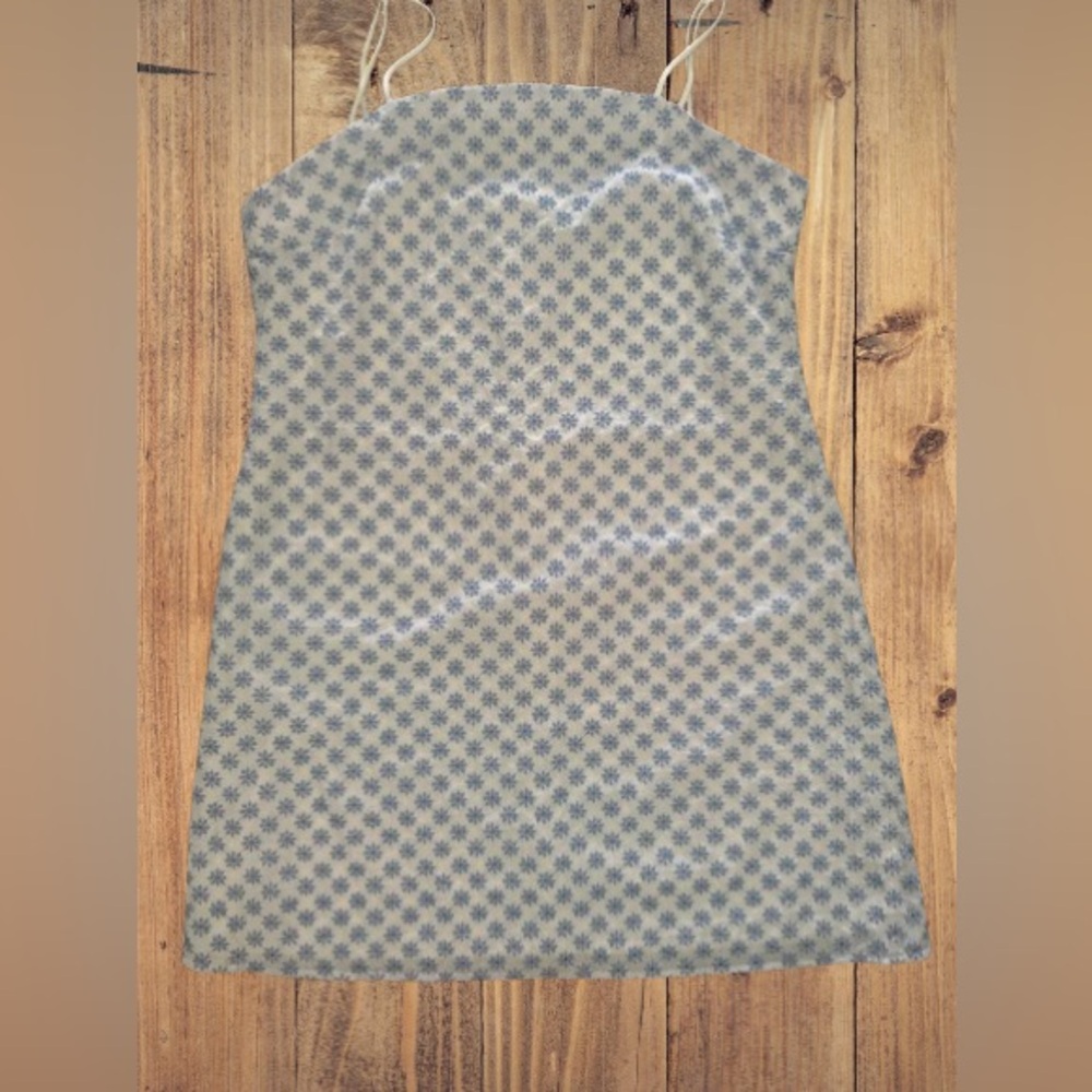 Blue and white dress